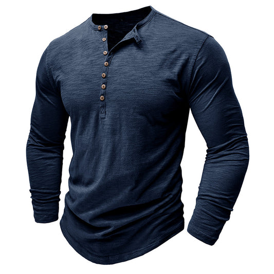 Męska koszulka basic z dekoltem Henley