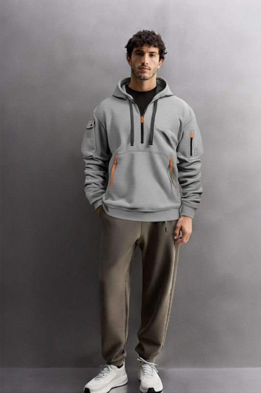 Bluza z kapturem | Damian – Popielata Szara