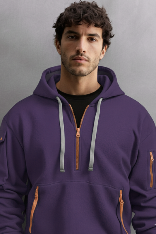 Bluza z kapturem | Adrian – Ciemnopurpurowa