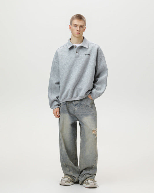 "Get Real" Dzianinowy Pulower z Kołnierzem