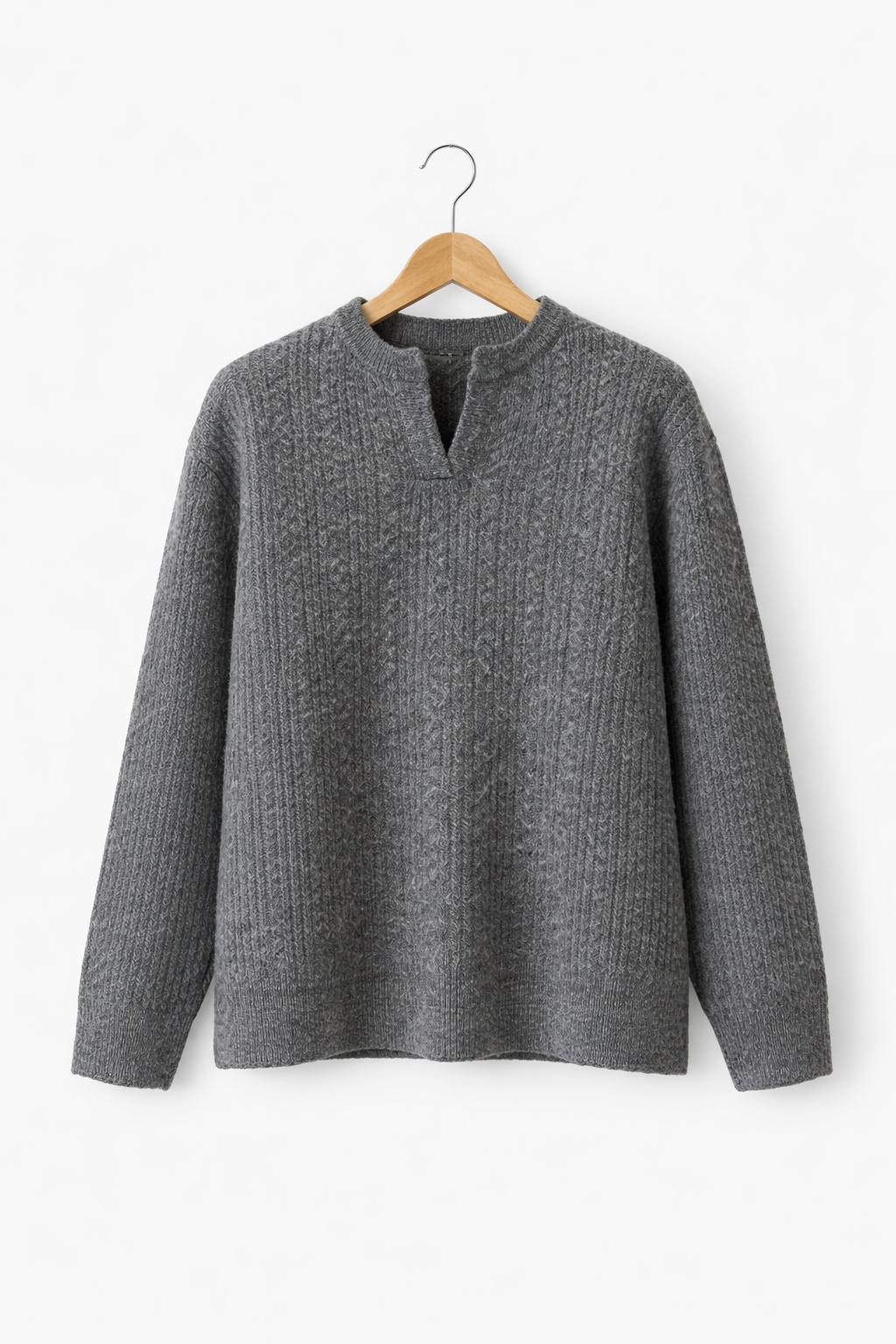 Dzianinowy Sweter z Rozcięciem
