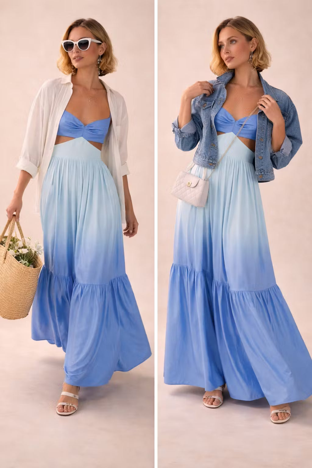 Backless Cutout Cami Long Dress