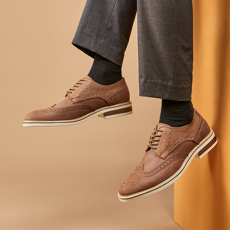 Męskie buty brogue Oxford w odcieniu brązu