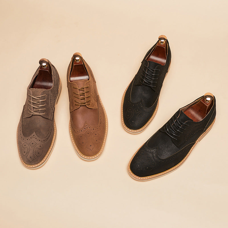 Męskie buty brogue Oxford w odcieniu brązu