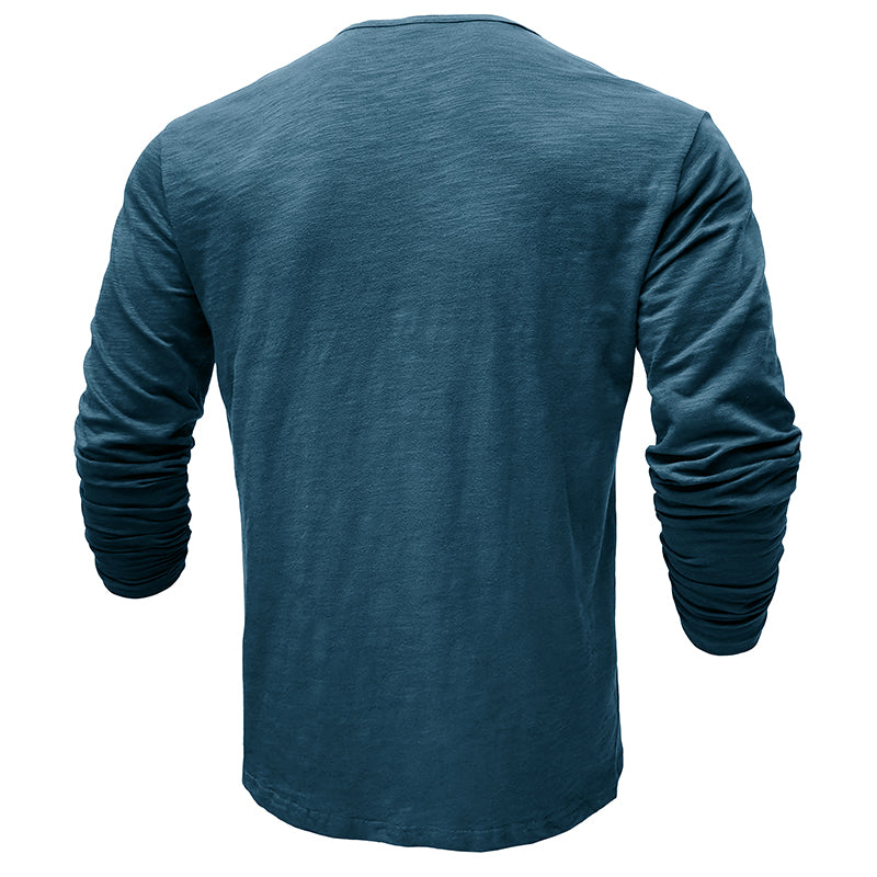 Męska koszulka basic z dekoltem Henley