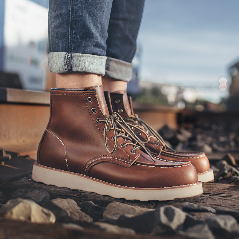 Skórzane Buty Robocze z Noskiem Moc-Toe