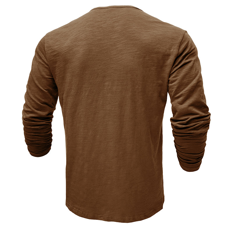 Męska koszulka basic z dekoltem Henley