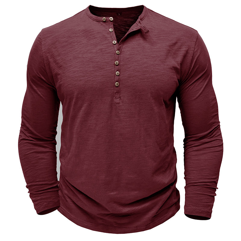 Męska koszulka basic z dekoltem Henley