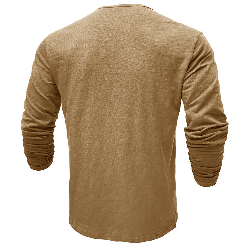 Męska koszulka basic z dekoltem Henley