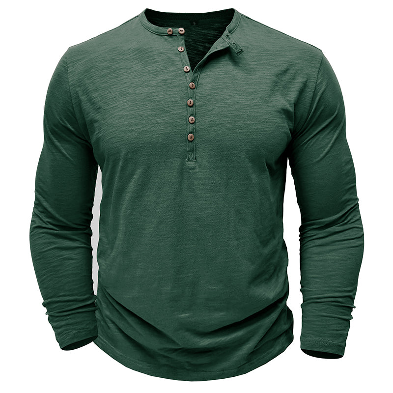 Męska koszulka basic z dekoltem Henley