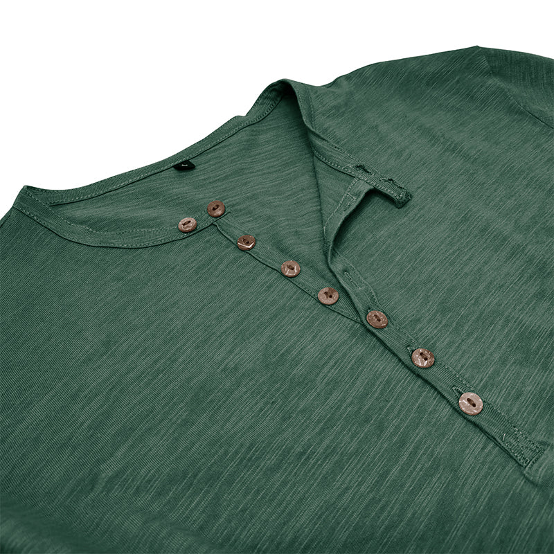 Męska koszulka basic z dekoltem Henley