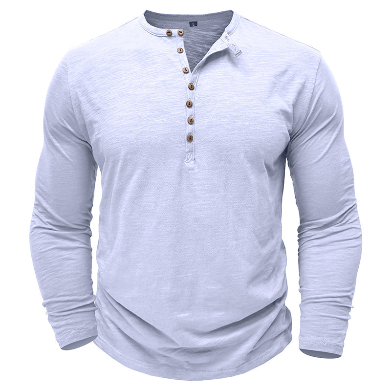 Męska koszulka basic z dekoltem Henley