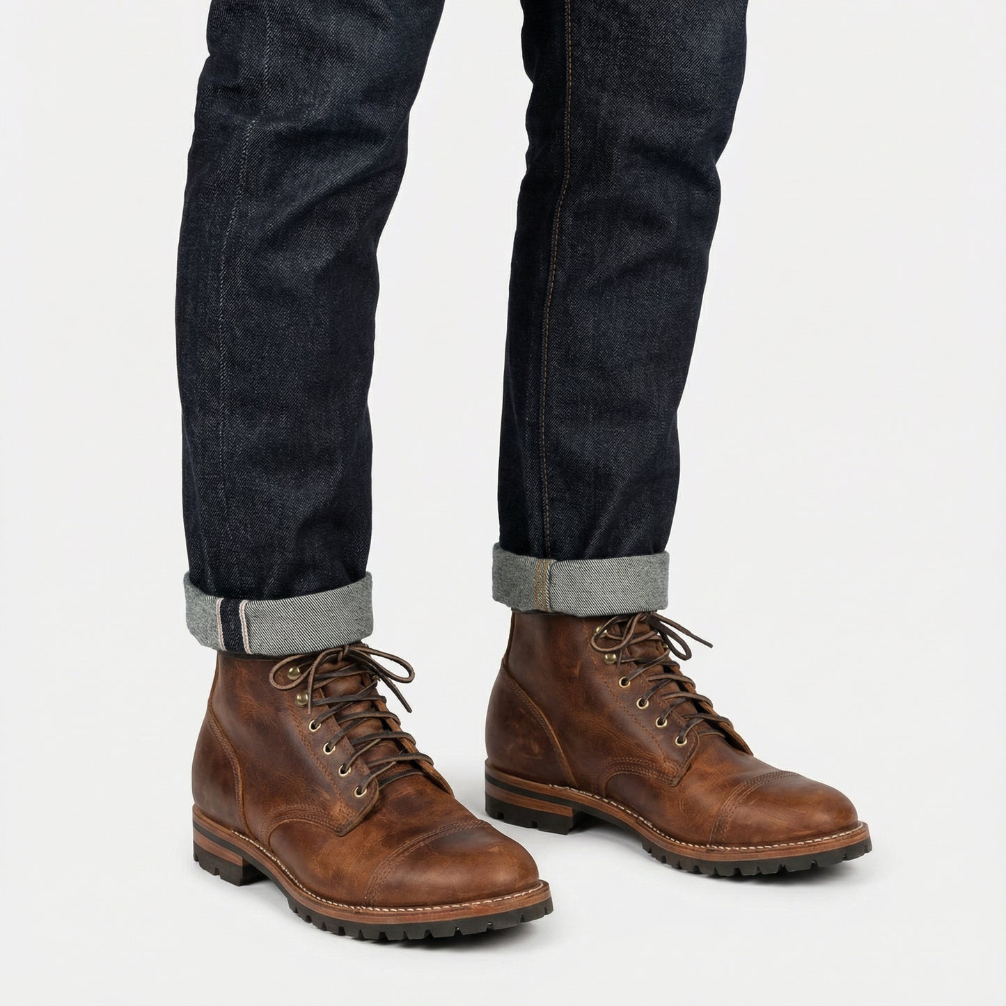Skórzane buty sznurowane w stylu heritage