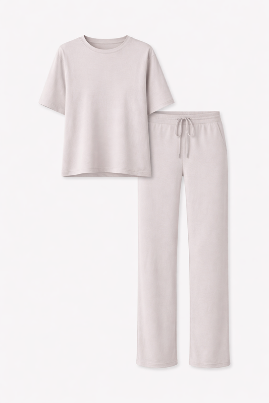 Damski Dzianinowy Zestaw Koszulka i Spodnie