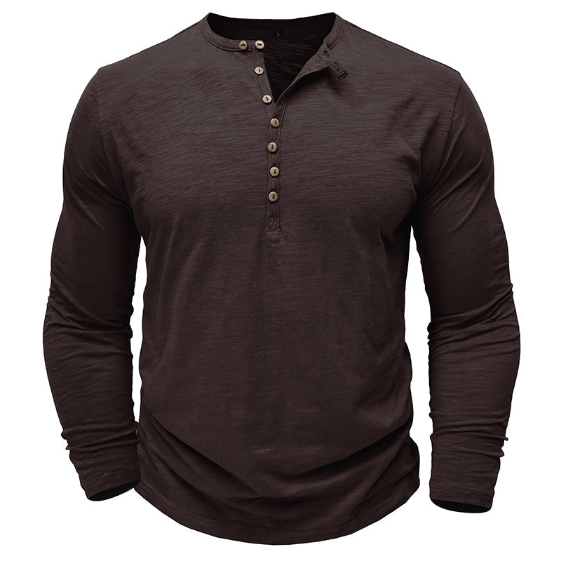 Męska koszulka basic z dekoltem Henley