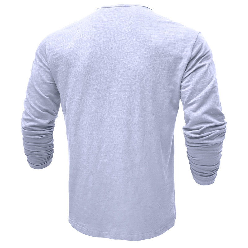 Męska koszulka basic z dekoltem Henley
