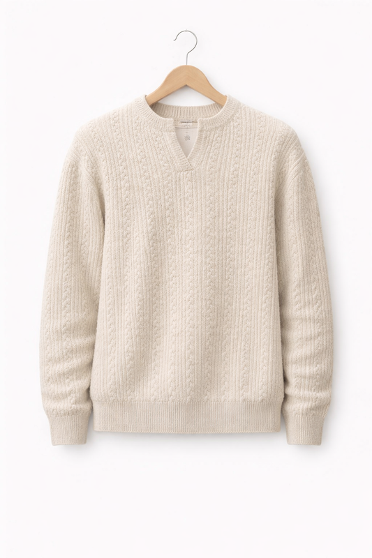 Dzianinowy Sweter z Rozcięciem