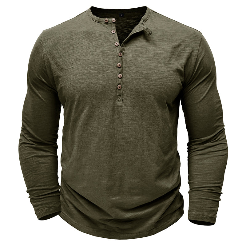 Męska koszulka basic z dekoltem Henley
