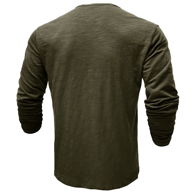 Męska koszulka basic z dekoltem Henley