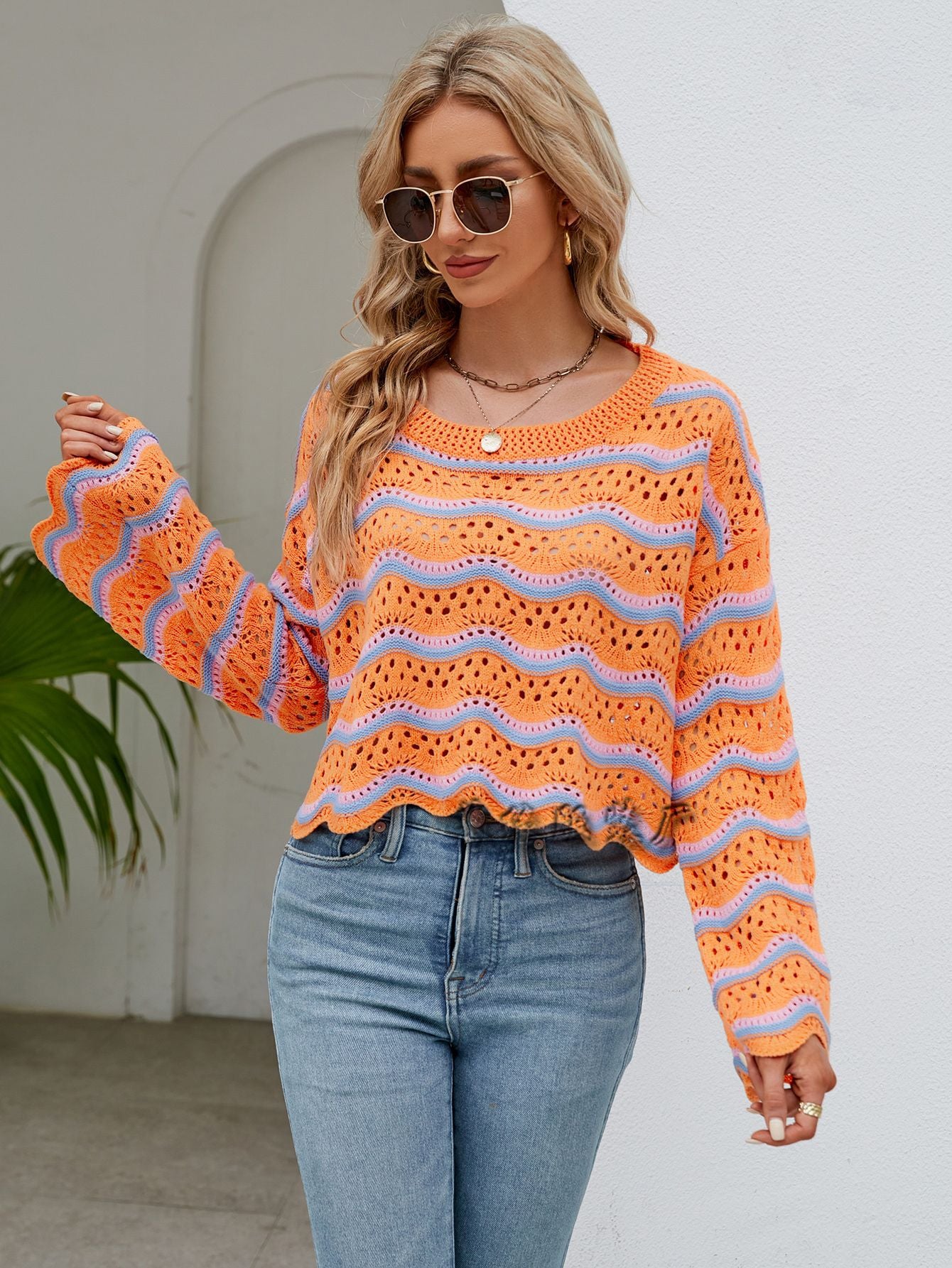Dzianinowy Sweter Capri Wave