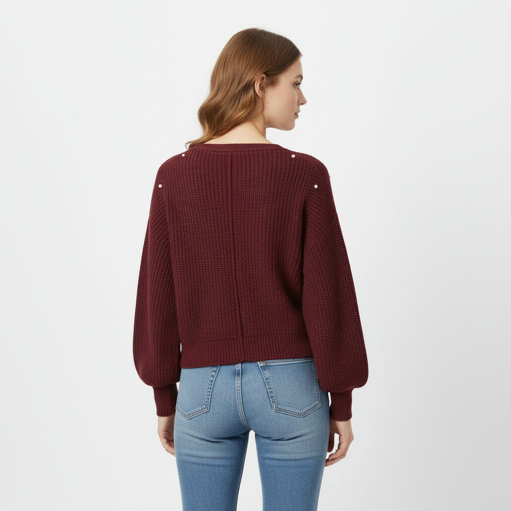 Dzianinowy Top w Kropki z Przodem Skręcanym