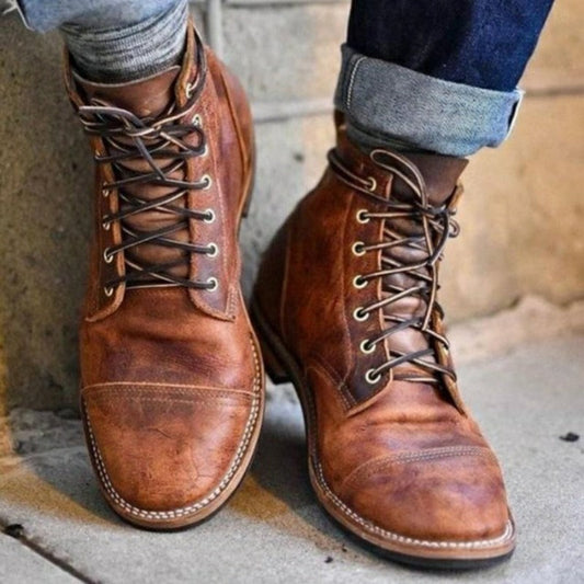 Skórzane buty sznurowane w stylu heritage