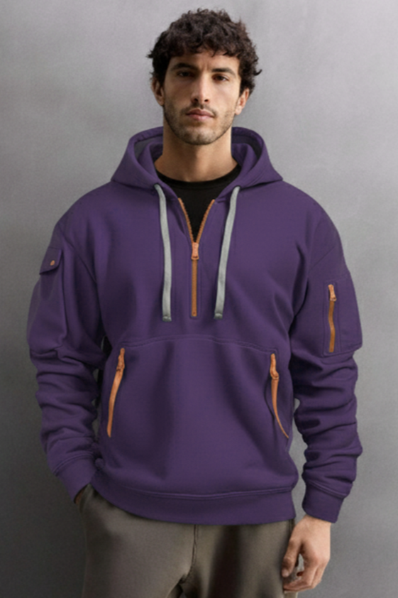 Bluza z kapturem | Adrian – Ciemnopurpurowa