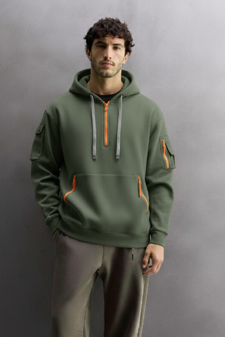Bluza z kapturem | Łukasz – Oliwkowa Zielona