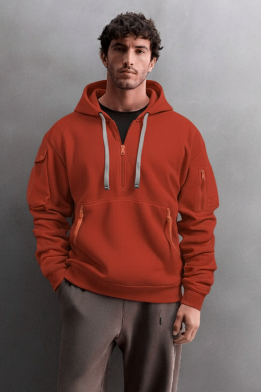 Bluza z kapturem | Krzysztof – Ceglastoczerwona