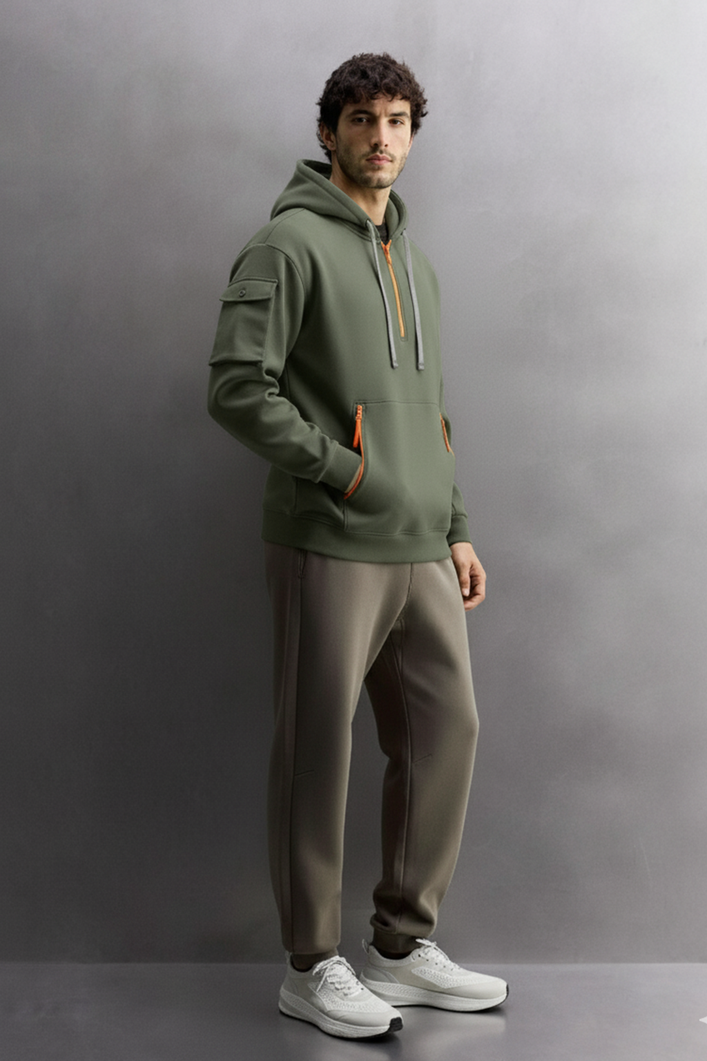 Bluza z kapturem | Łukasz – Oliwkowa Zielona