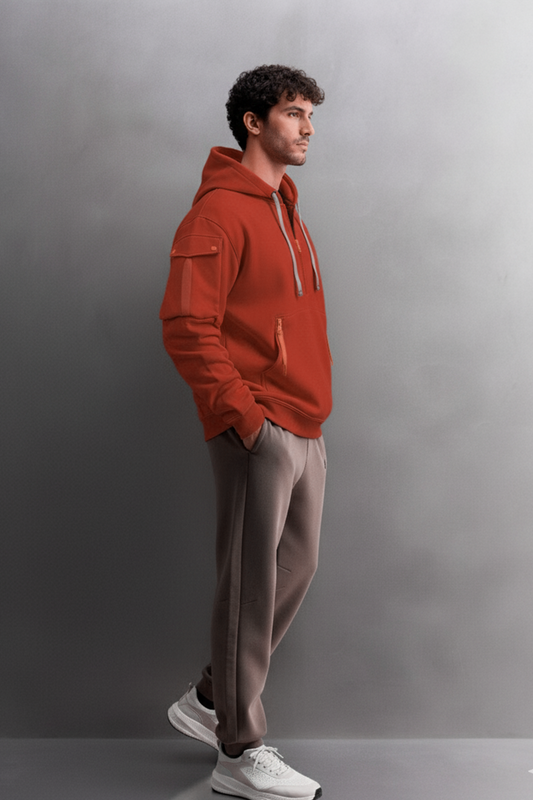 Bluza z kapturem | Krzysztof – Ceglastoczerwona