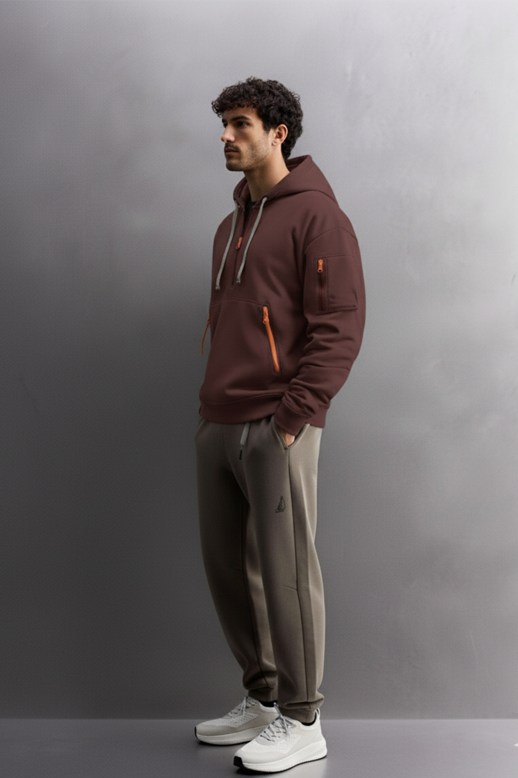 Bluza z kapturem | Piotr – Czekoladowa Brązowa