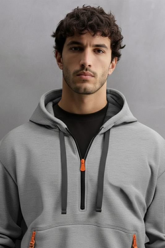 Bluza z kapturem | Damian – Popielata Szara