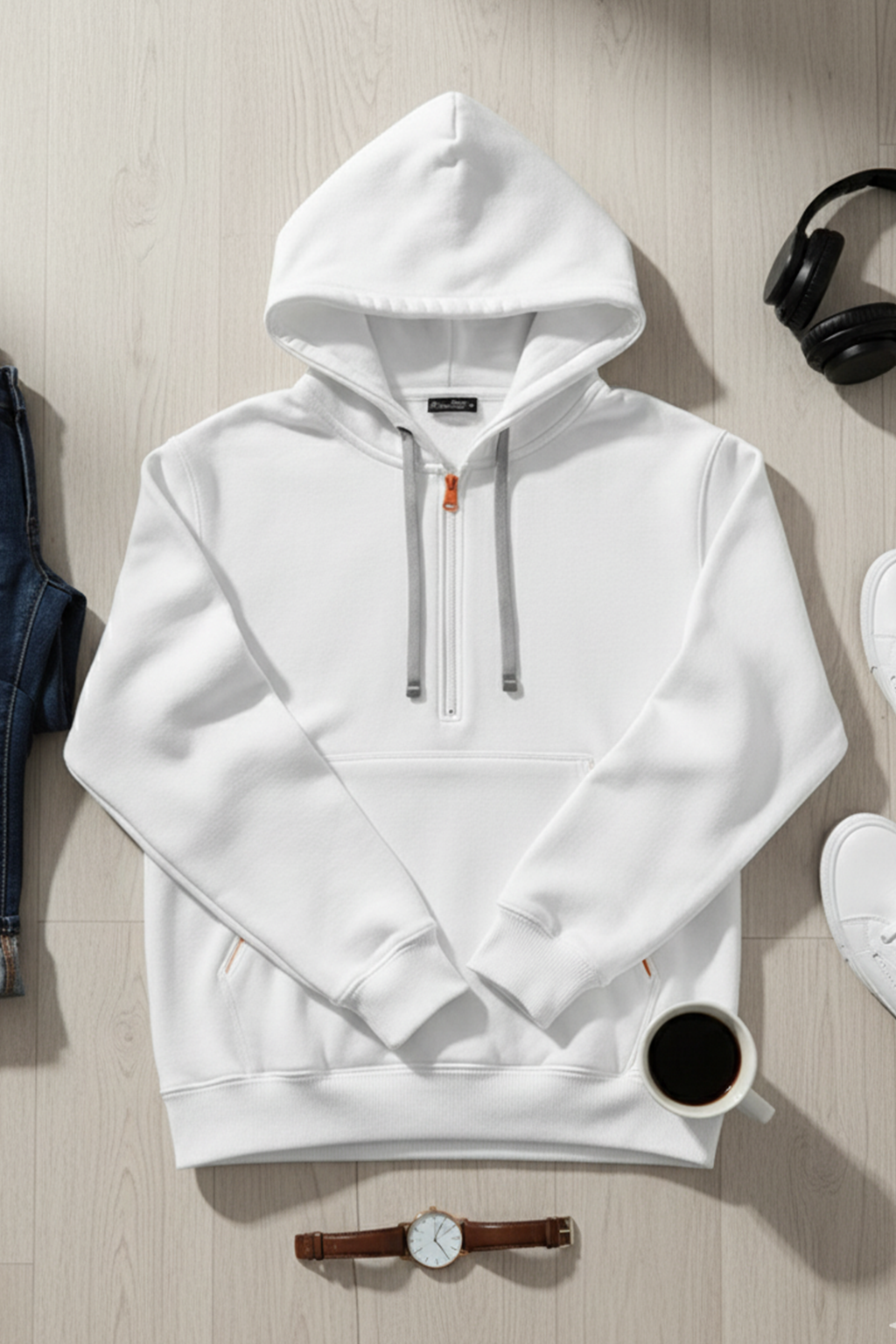 Bluza z kapturem | Tomasz – Pudrowa Biała