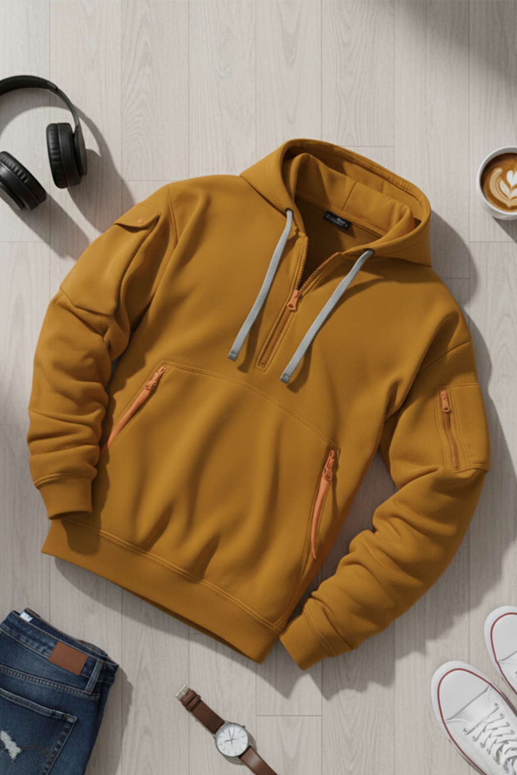 Bluza z kapturem | Andrzej – Miedzianobrązowa