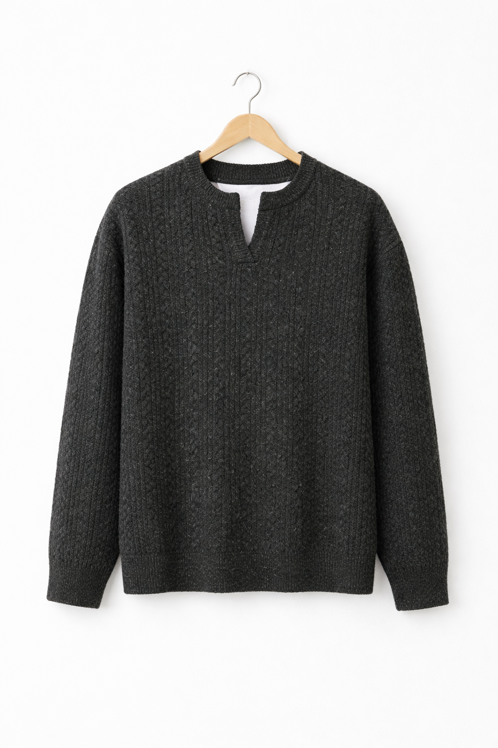 Dzianinowy Sweter z Rozcięciem