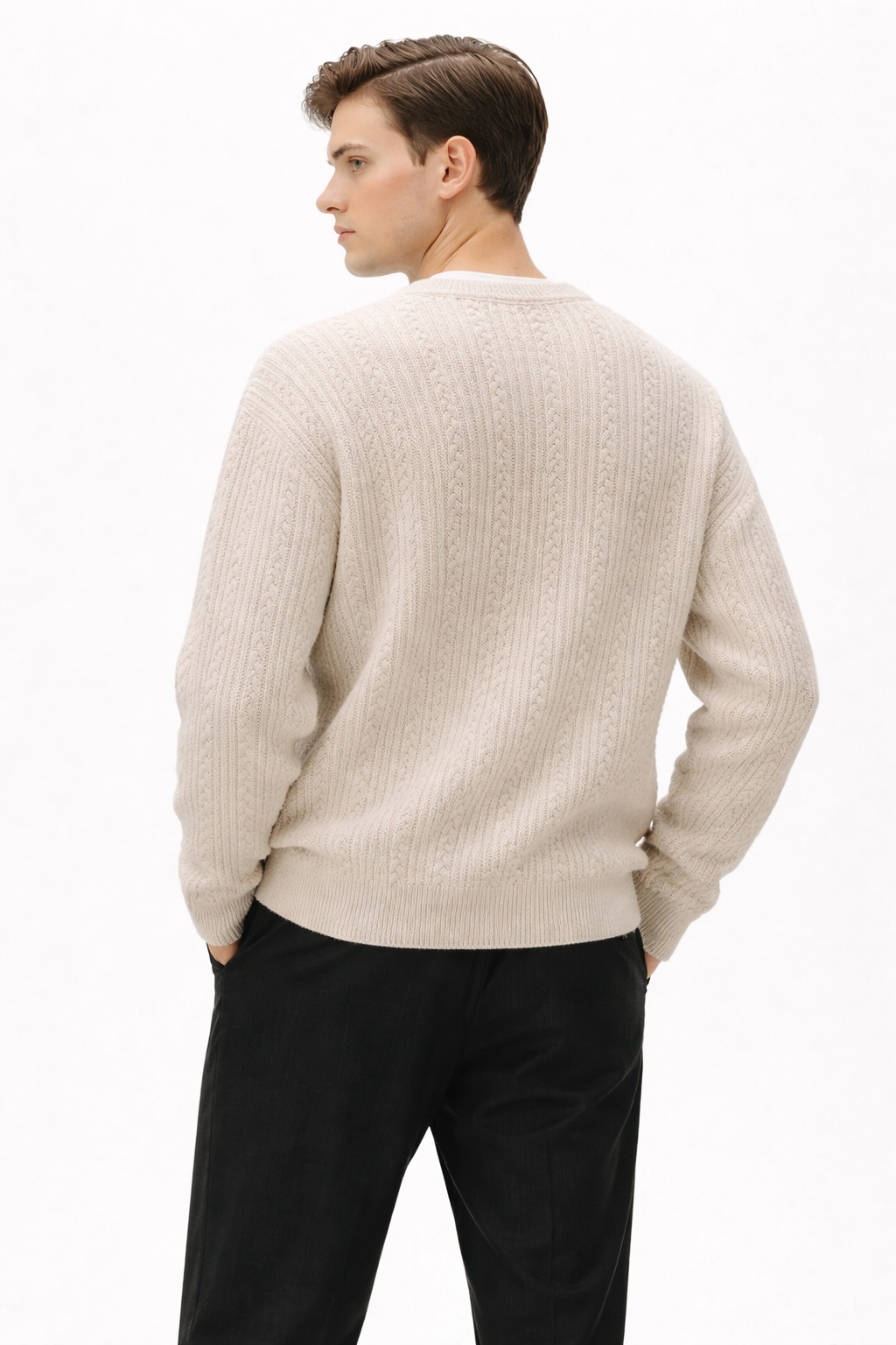 Dzianinowy Sweter z Rozcięciem