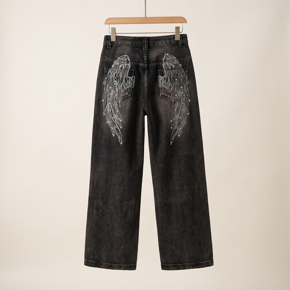 Azura Jeans met Wijde Pijpen en Vleugelmotief