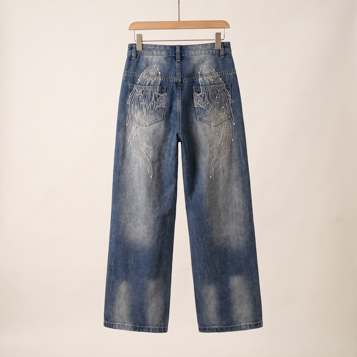 Azura Jeans met Wijde Pijpen en Vleugelmotief
