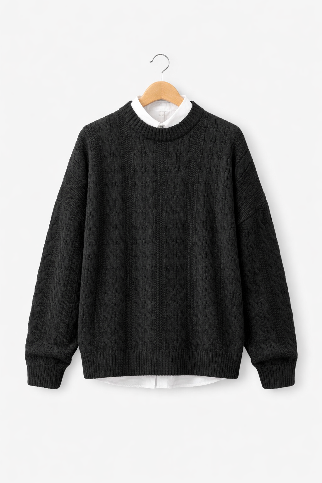Dzianinowy Sweter z Warkoczem