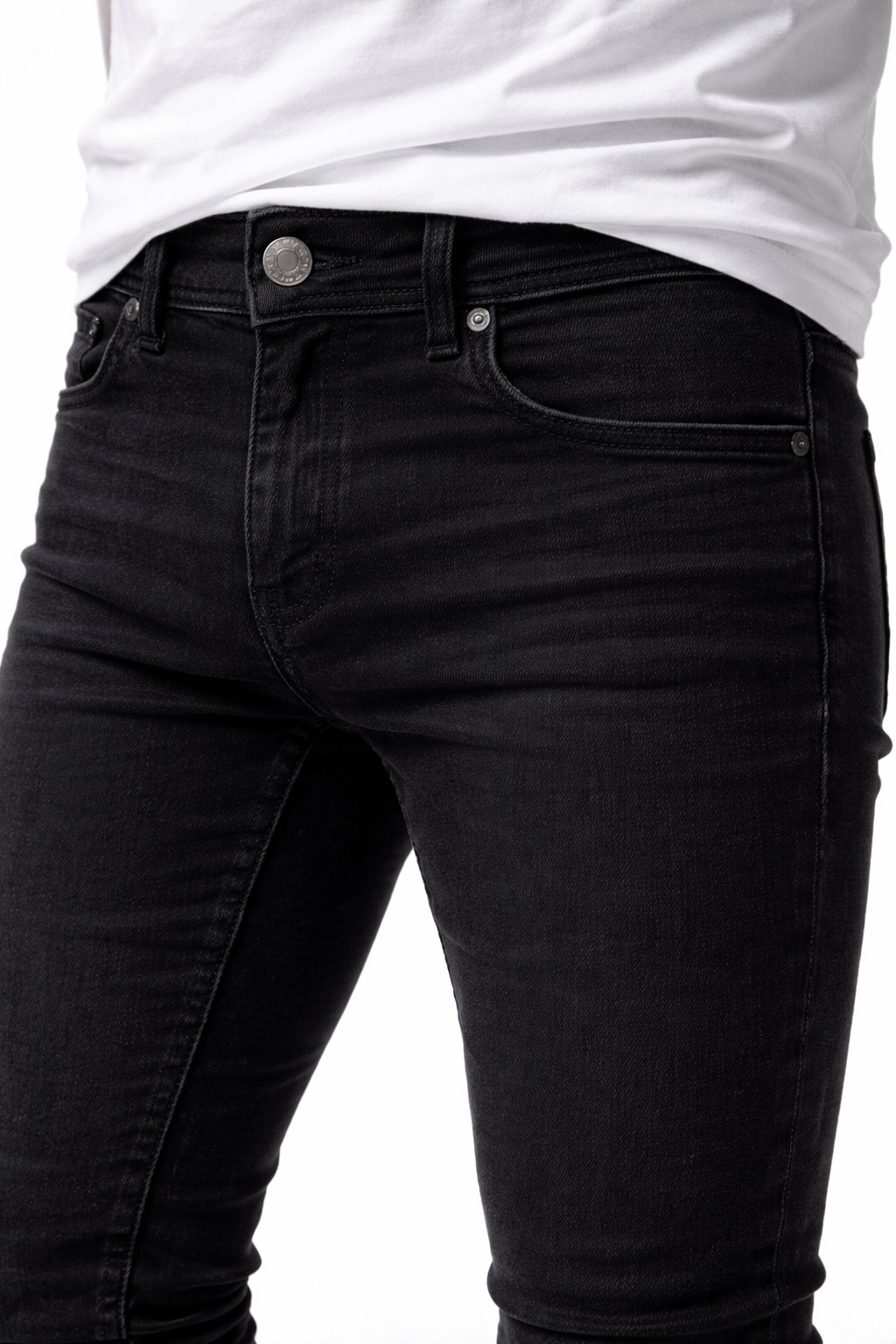 Męskie Czarne Jeansy Skinny