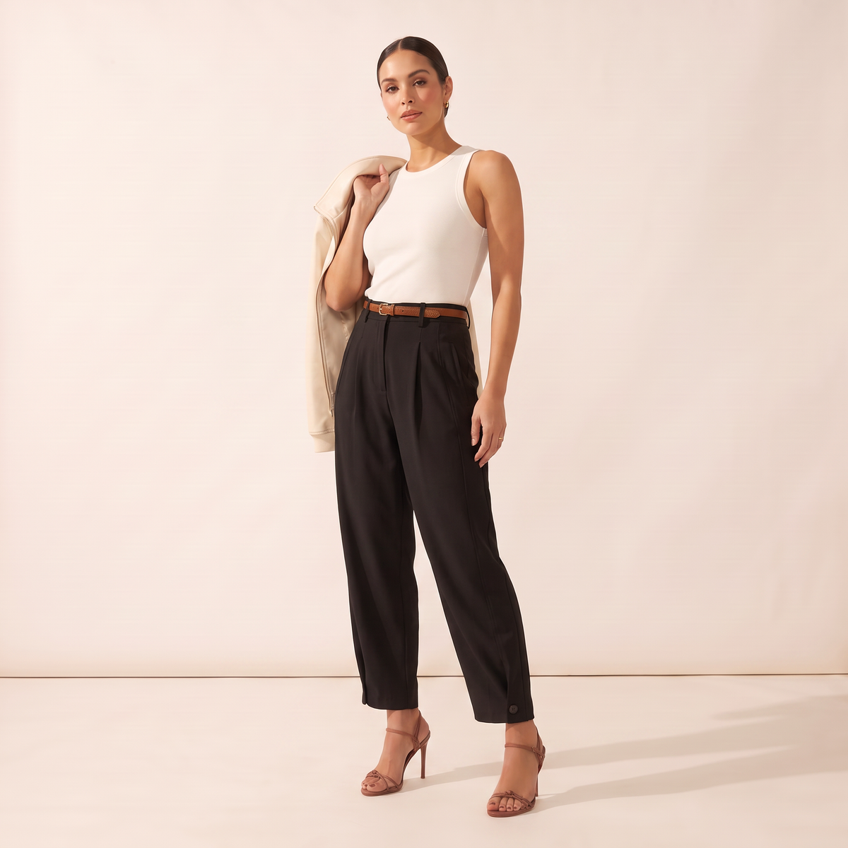 Arovia cropped broek met ballonspijpen