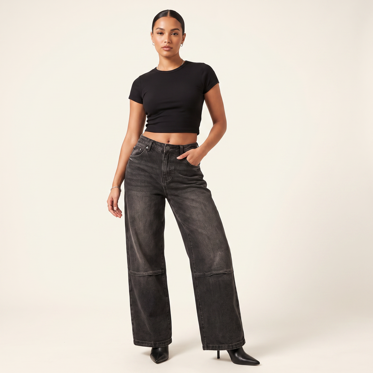 Azura Jeans met Wijde Pijpen en Vleugelmotief