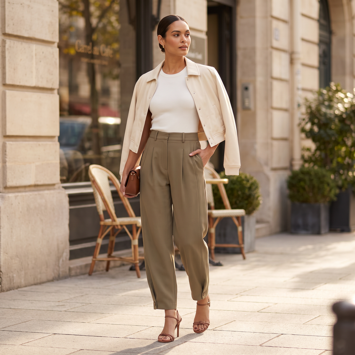 Arovia cropped broek met ballonspijpen