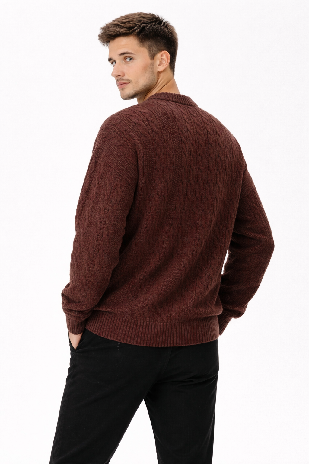 Dzianinowy Sweter z Warkoczem