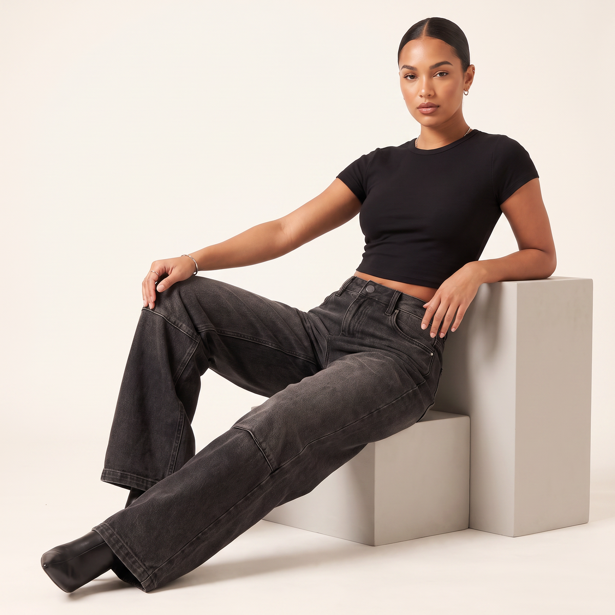 Azura Jeans met Wijde Pijpen en Vleugelmotief