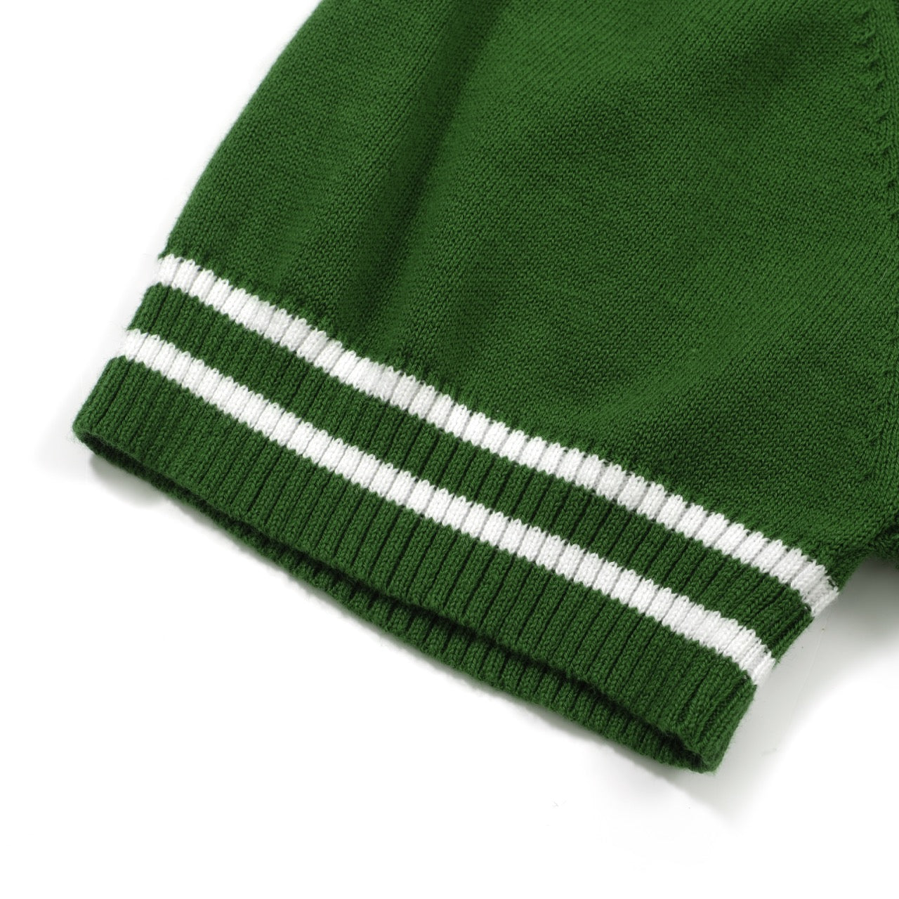 Elegancka zielona dzianinowa koszulka polo
