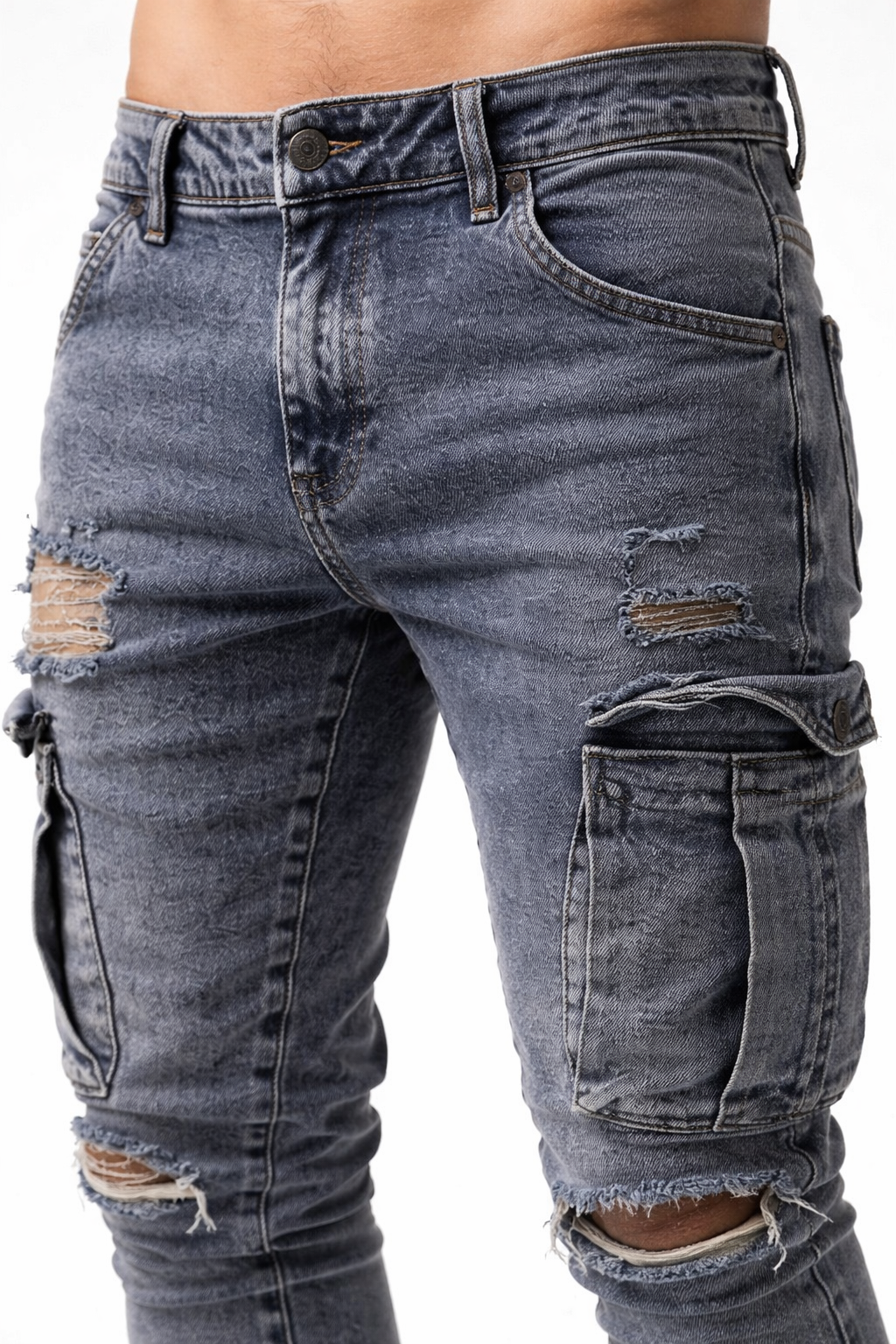 Męskie Jeansy Slim Fit z Elastycznego Denimu