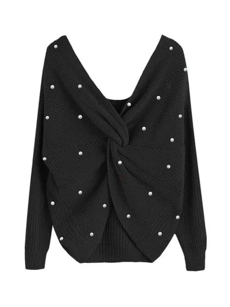 Dzianinowy Top w Kropki z Przodem Skręcanym