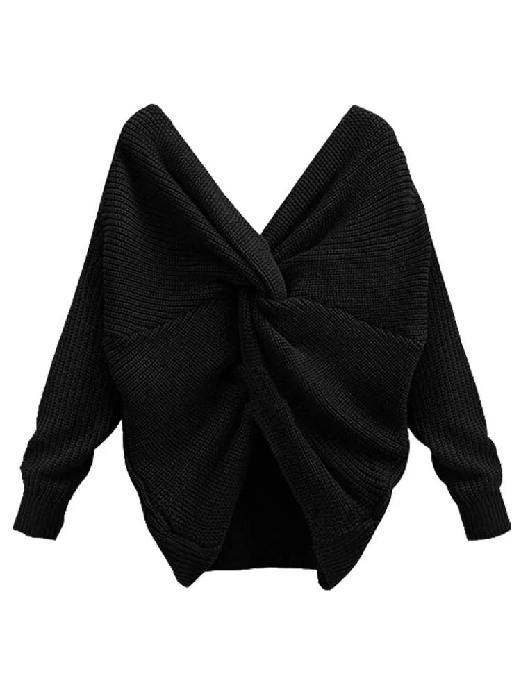 Dzianinowy Top w Kropki z Przodem Skręcanym